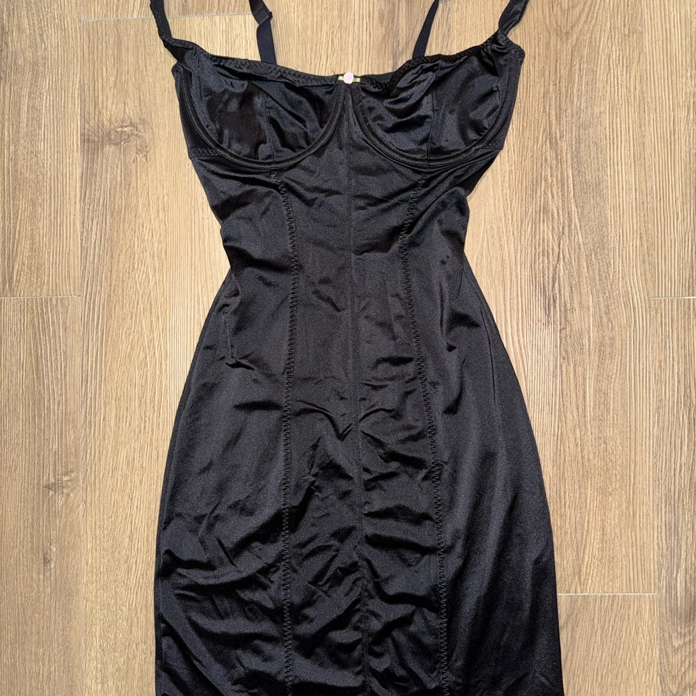 Skims Satin Black Dress